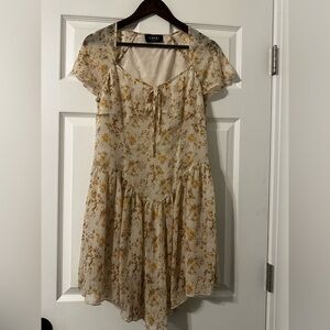 Cider Yellow Floral Midi Dress